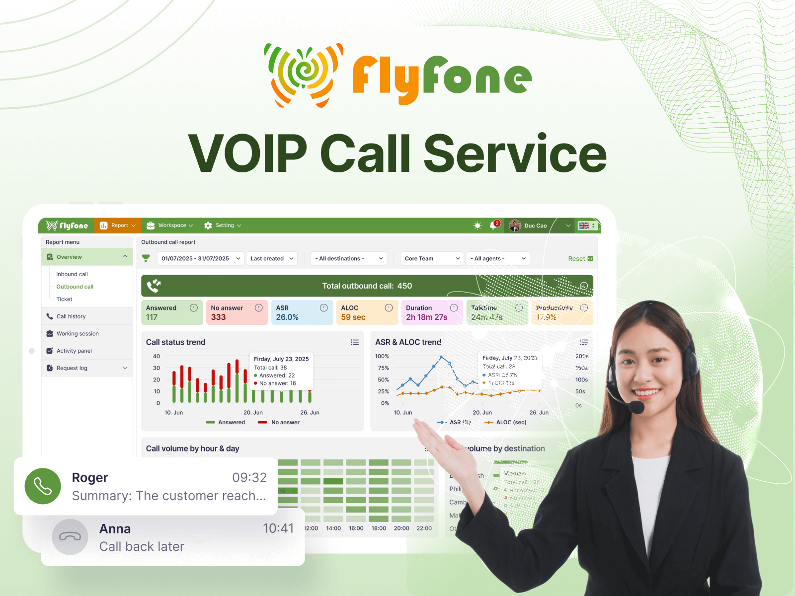 VoIP Call Center Software - FlyFone AI-first call center