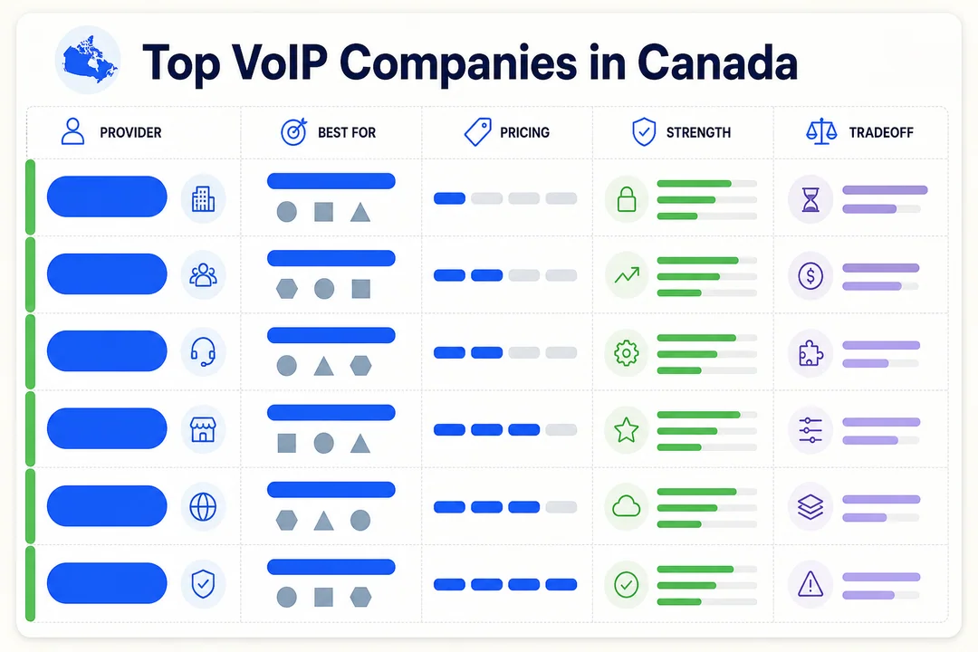 Top VoIP Companies in Canada - editorial infographic supporting the article.