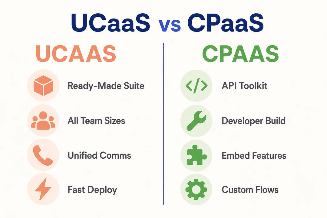 UCaaS vs CPaaS - editorial infographic supporting the article.
