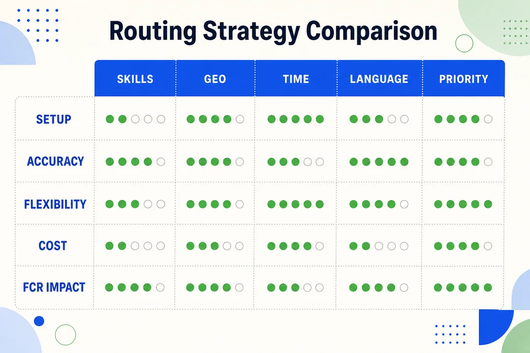 Routing Strategy Comparison, editorial infographic supporting the article body.