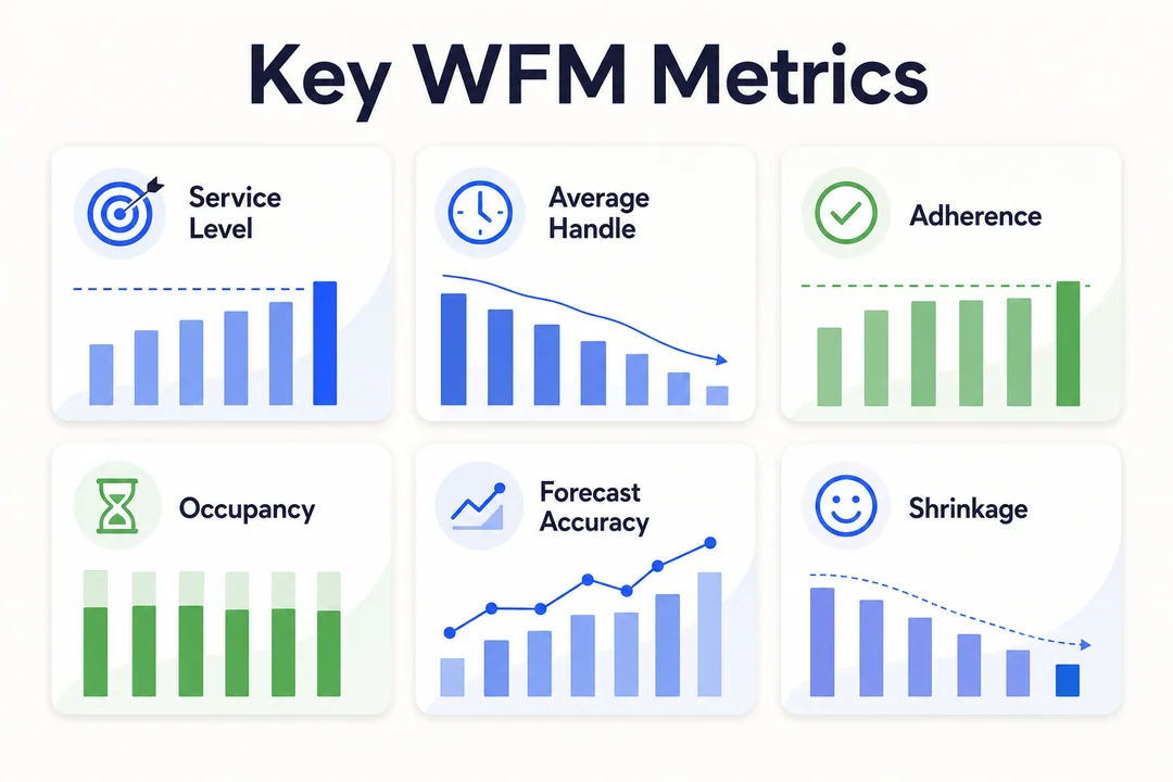 关键WFM指标——支持本文的编辑信息图。