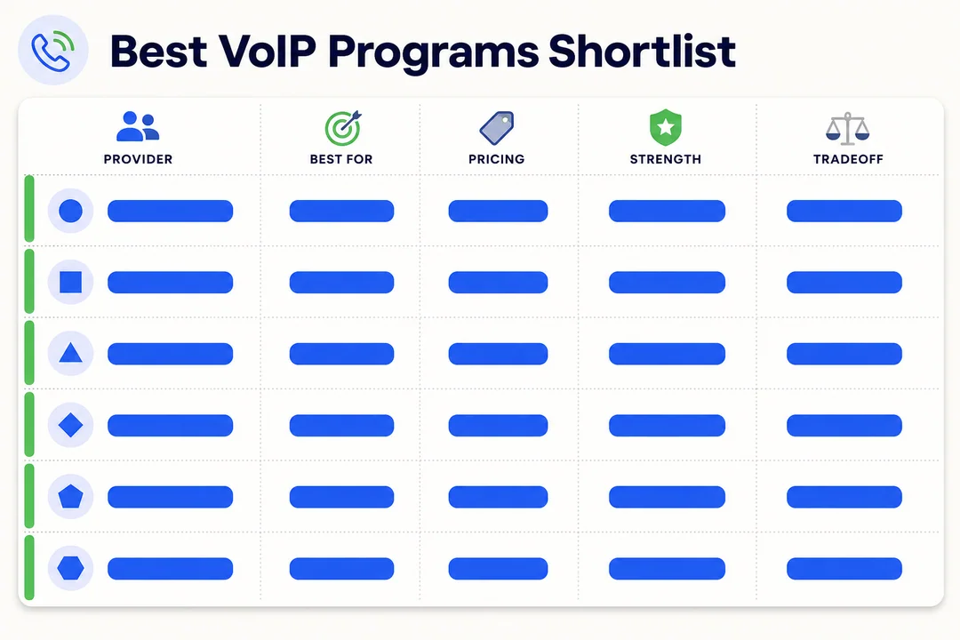 Best VoIP Programs Shortlist - editorial infographic supporting the article.