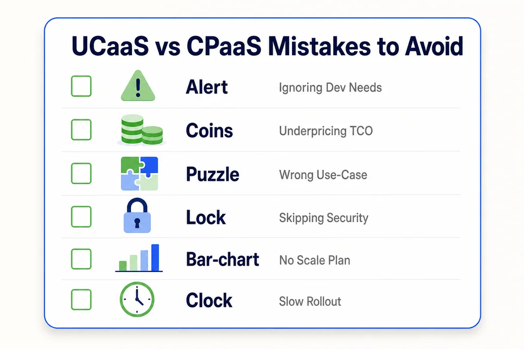 UCaaS vs CPaaS Mistakes to Avoid - editorial infographic supporting the article.