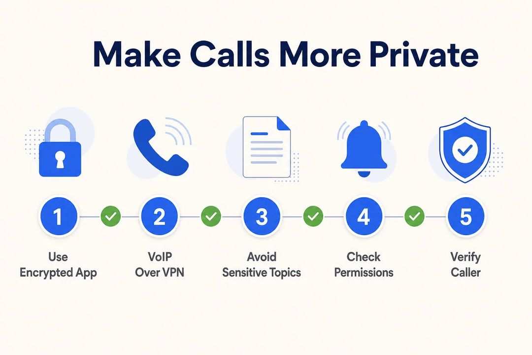 Make Calls More Private - editorial infographic supporting the article.
