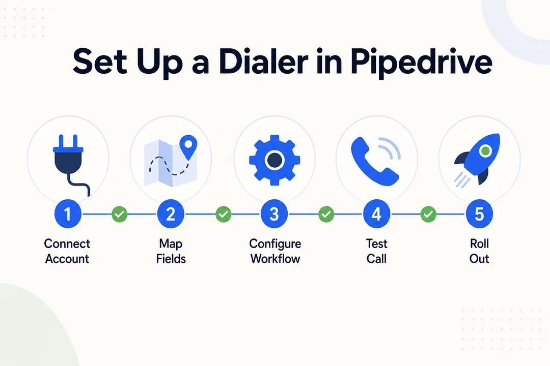 Set Up a Dialer in Pipedrive - editorial infographic supporting the article.