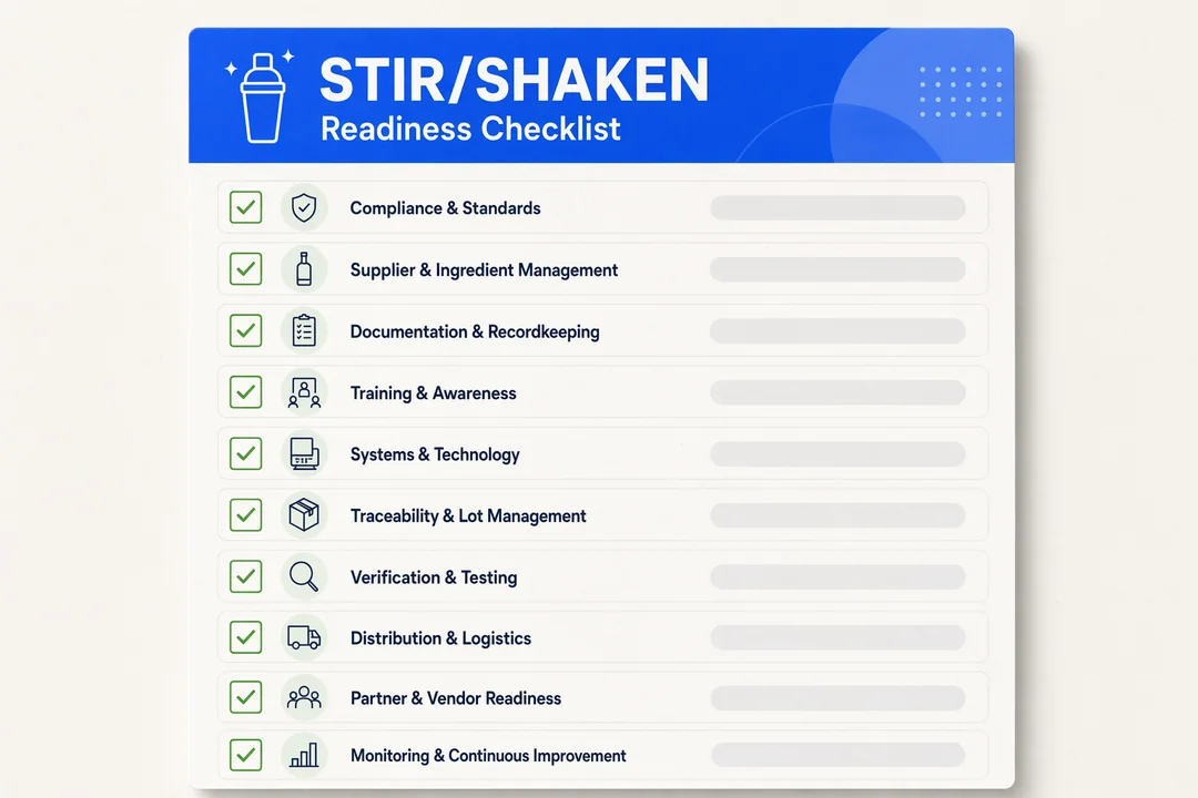 10-question STIR/SHAKEN readiness checklist worksheet for call centers and providers.